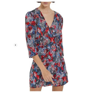 The Kooples Women's Silk Paisley Flowers Print Dress - Size EU 1 Small US 4